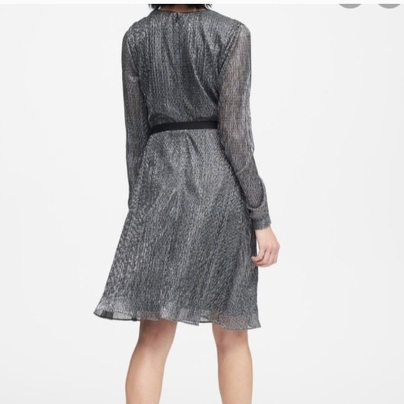 Banana Republic Metallic Faux Wrap Dress -NWT - Picture 2 of 11